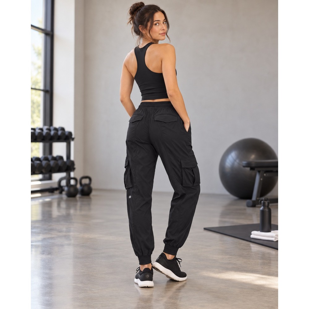 Lululemon Dance Studio Relaxed-Fit Mid-Rise Cargo Jogger Pants Black Size Small - Picture 10 of 11